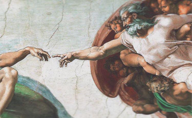 基督教名画上帝之手图片